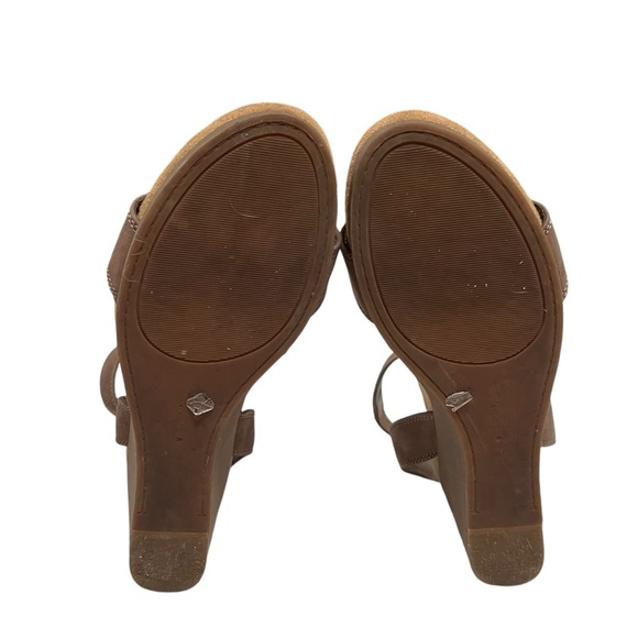 Lucky Brand Sandals Women’s Size 8M Brown Leather Kanoa Wedge Sandals - Picture 10 of 11